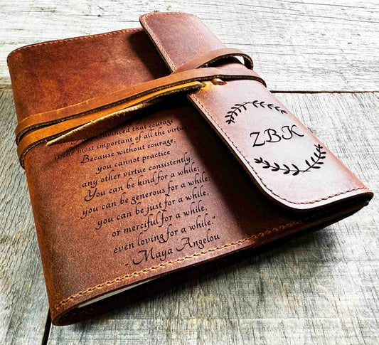 Refillable Journal / Premium Leather / Custom Engraved