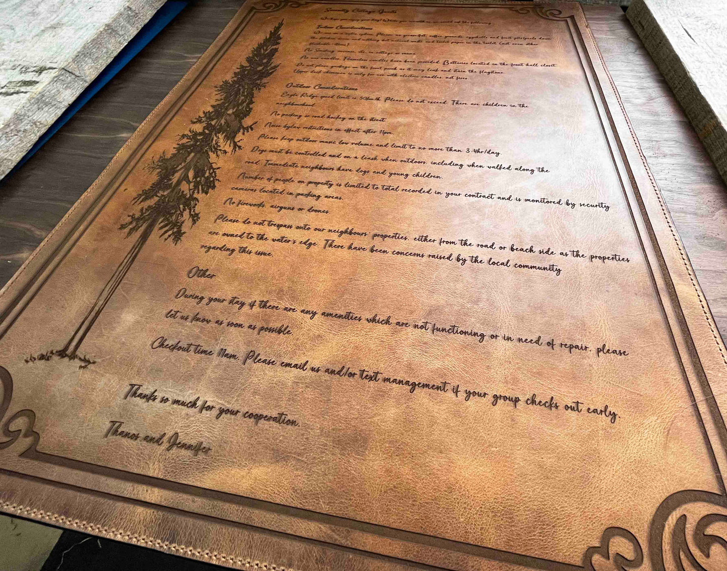 Premium Leather Engraved Desk Mat