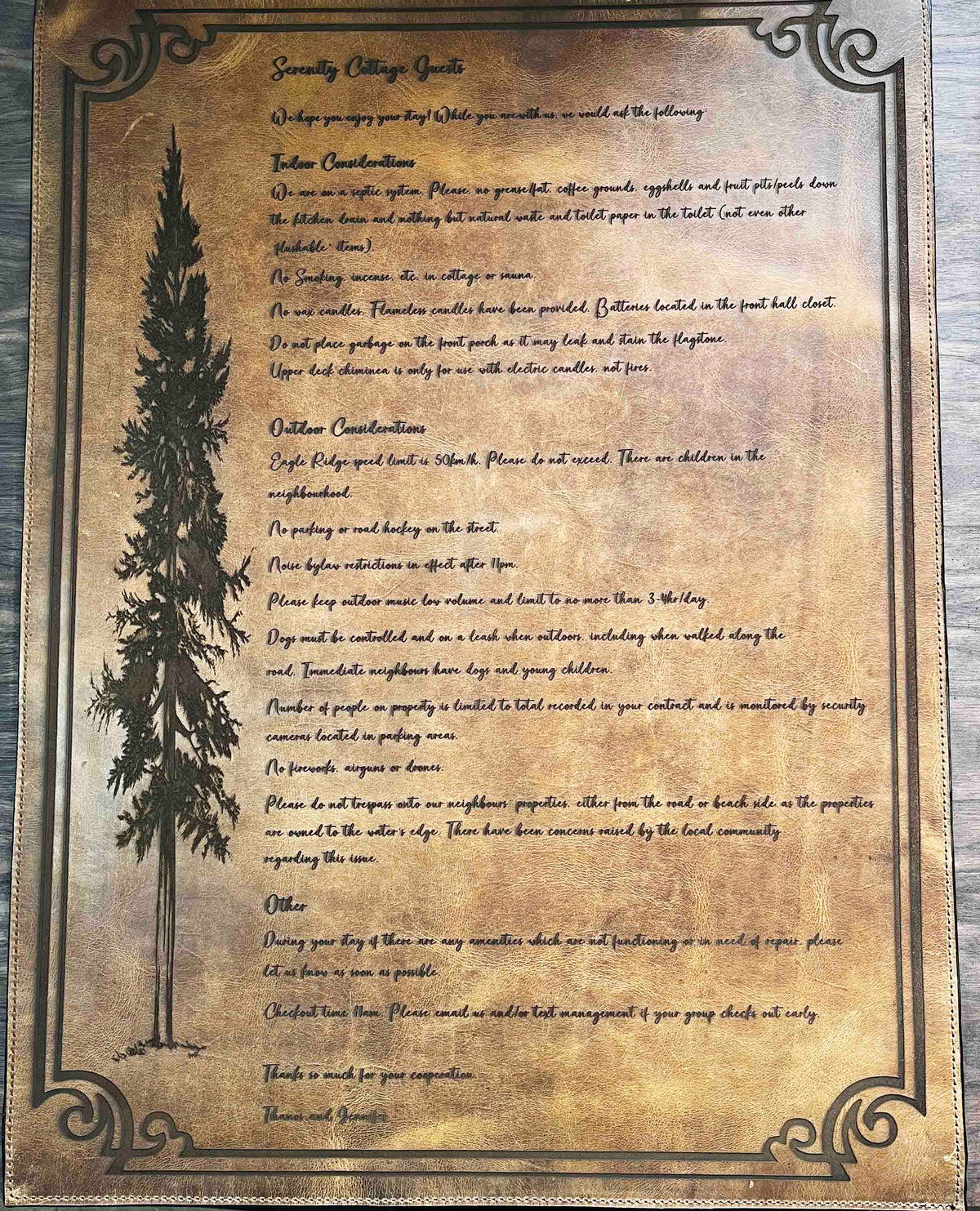 Premium Leather Engraved Desk Mat Memories Made Custom