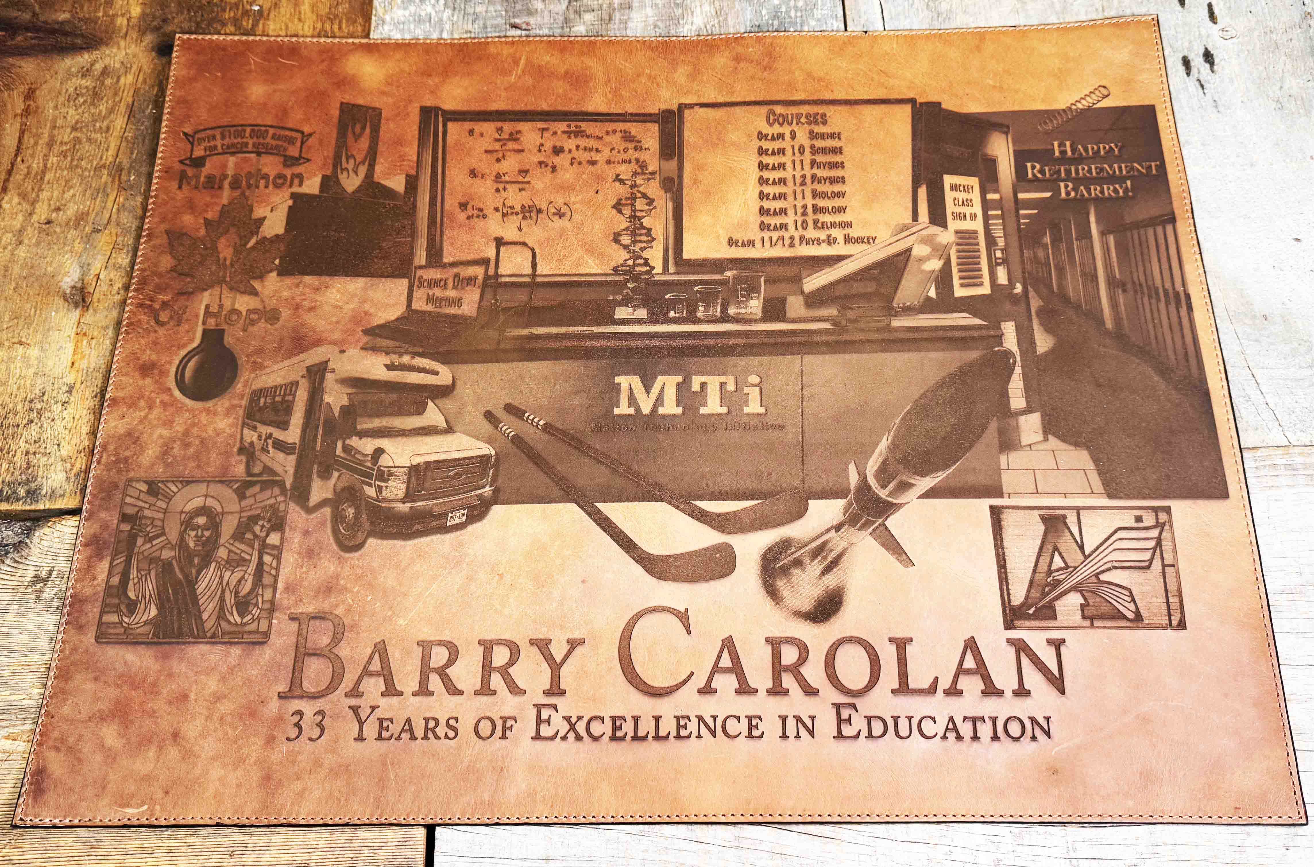 Premium Leather Engraved Desk Mat - Memories Made Custom
