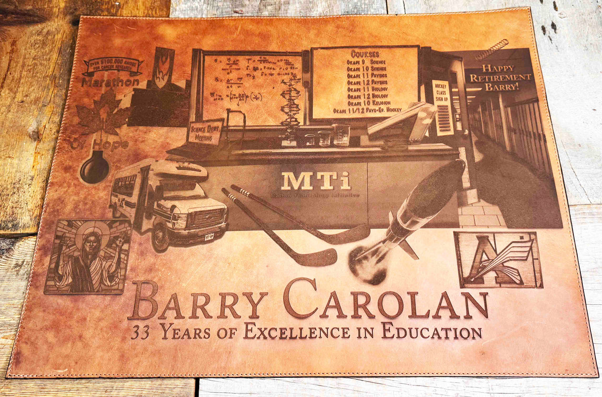 Premium Leather Engraved Desk Mat - Memories Made Custom