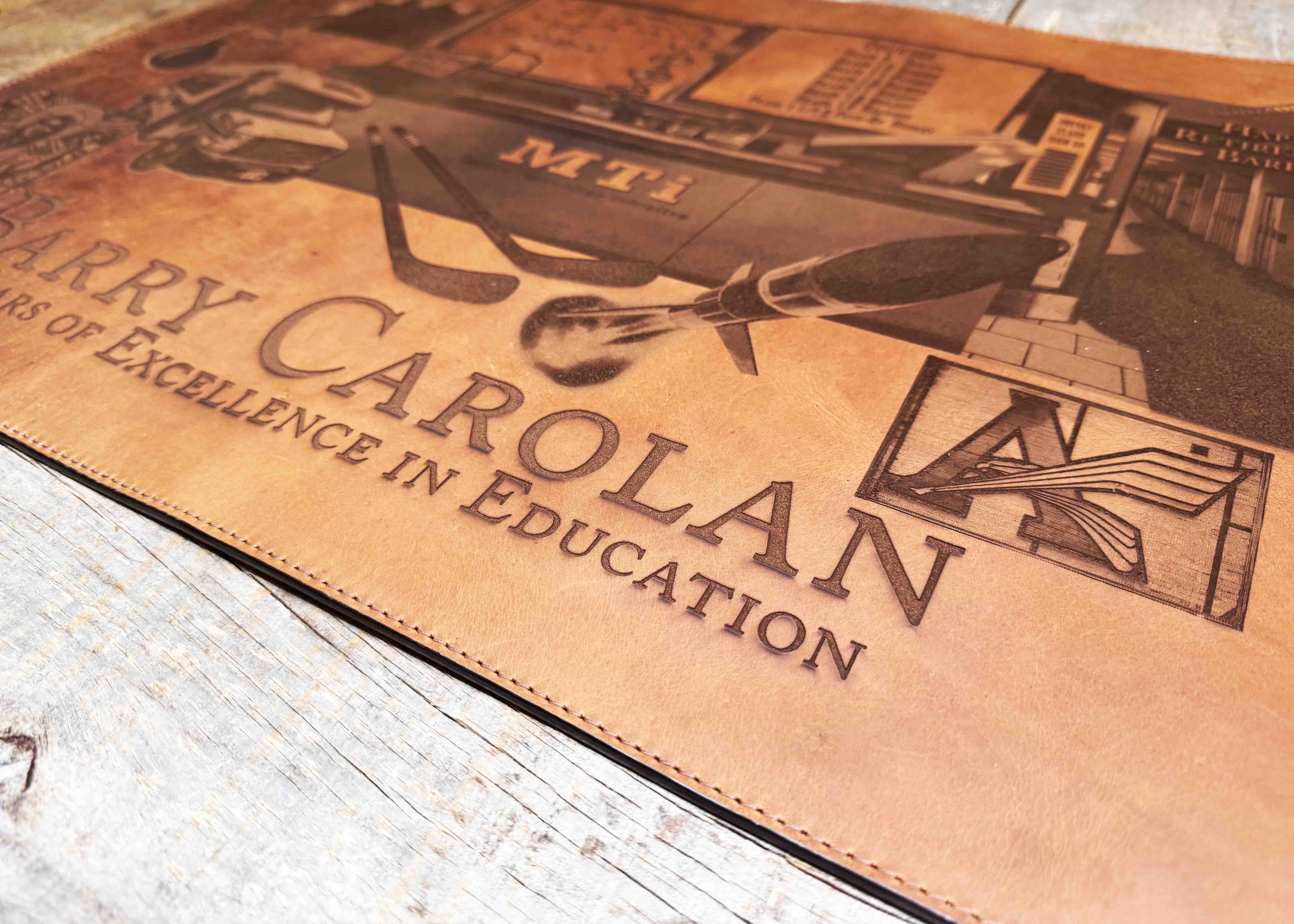 Premium Leather Engraved Desk Mat - Memories Made Custom