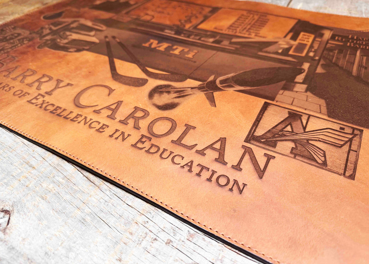 Premium Leather Engraved Desk Mat - Memories Made Custom