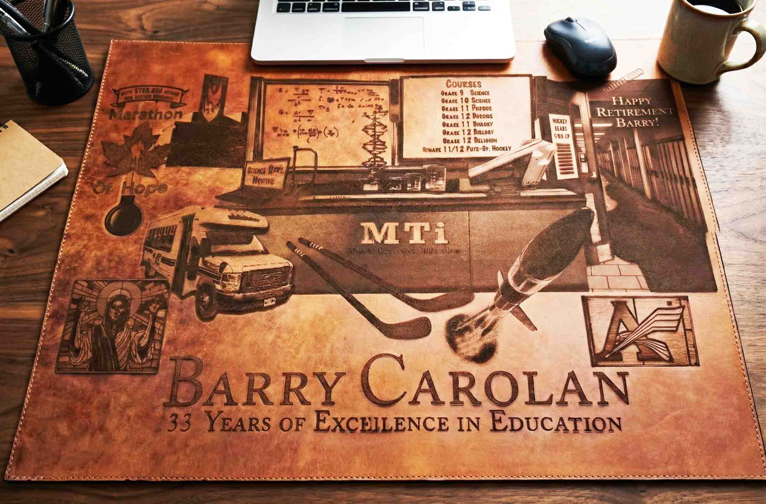 Premium Leather Engraved Desk Mat