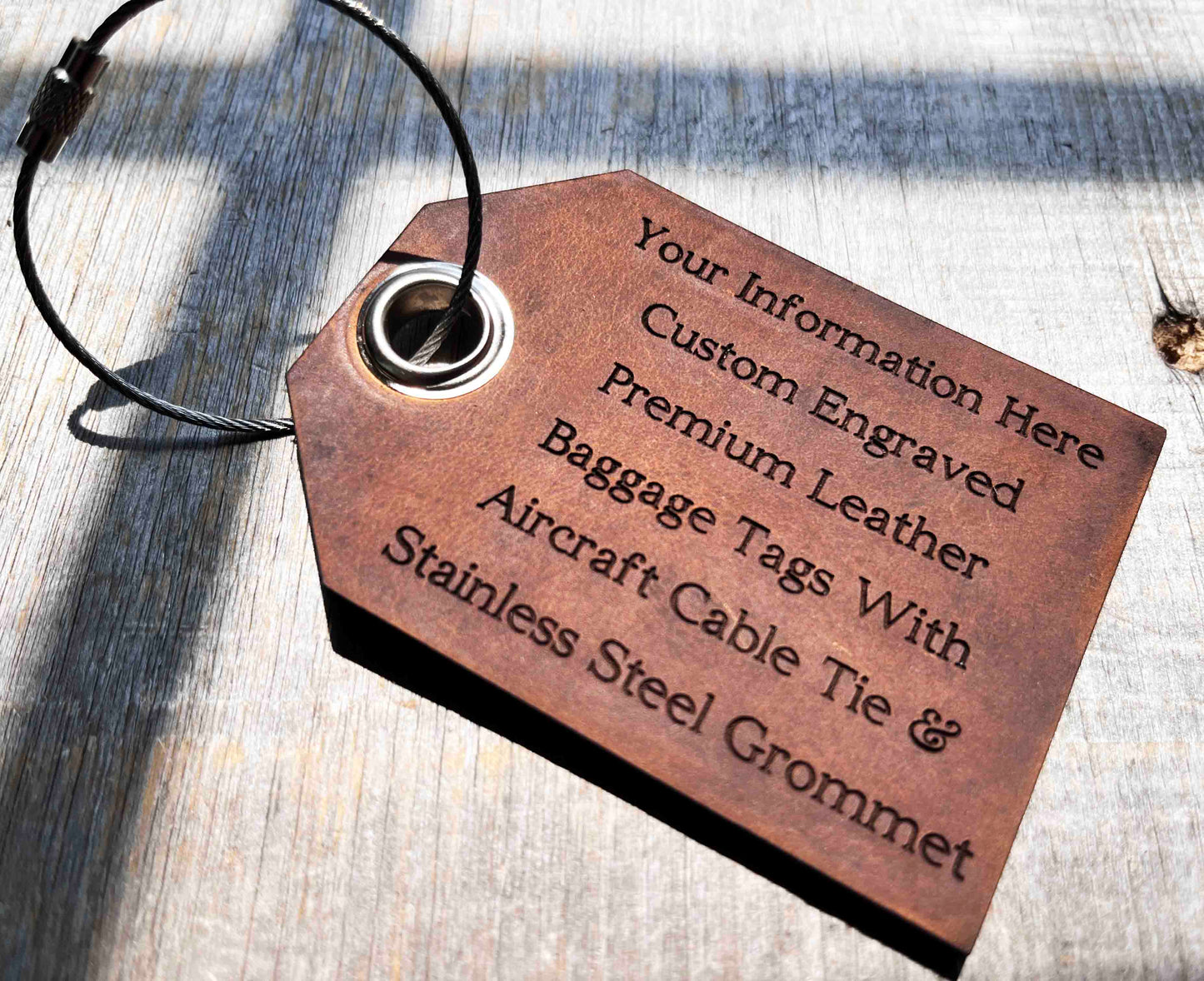 Luggage Tags Premium Leather Engraved.