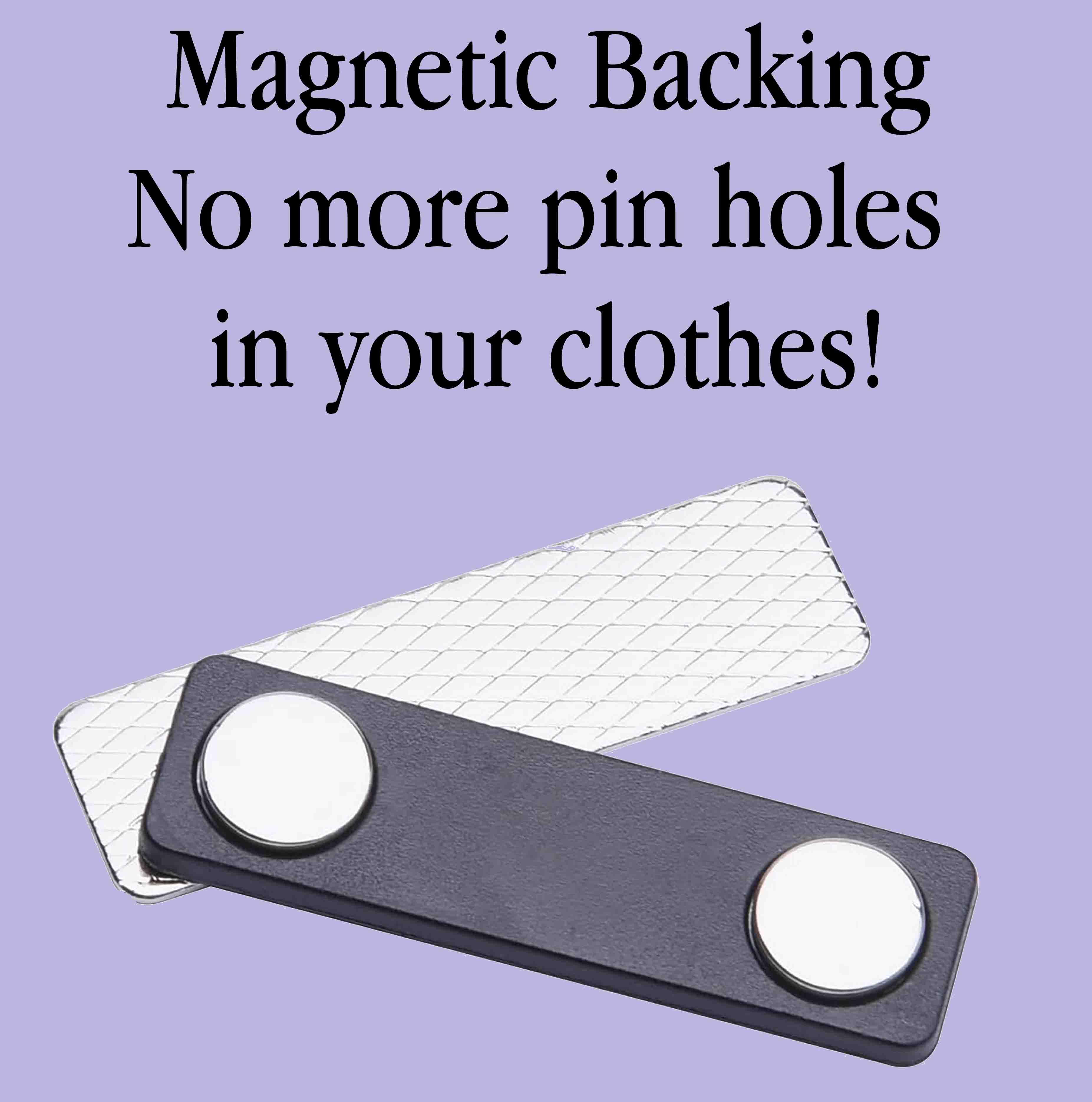 Magnetic strip with text on a purple background