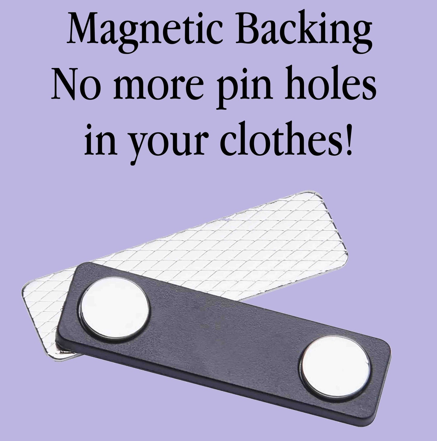 Magnetic strip with text on a purple background