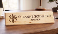 Custom Maple Wood Desk Signs | Personalized Professionalism | Made in Canada