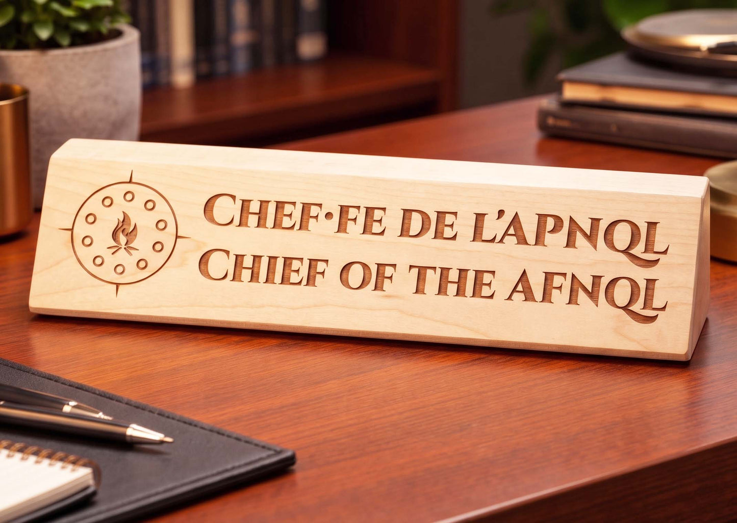 Custom Maple Wood Desk Signs | Personalized Professionalism | Made in Canada