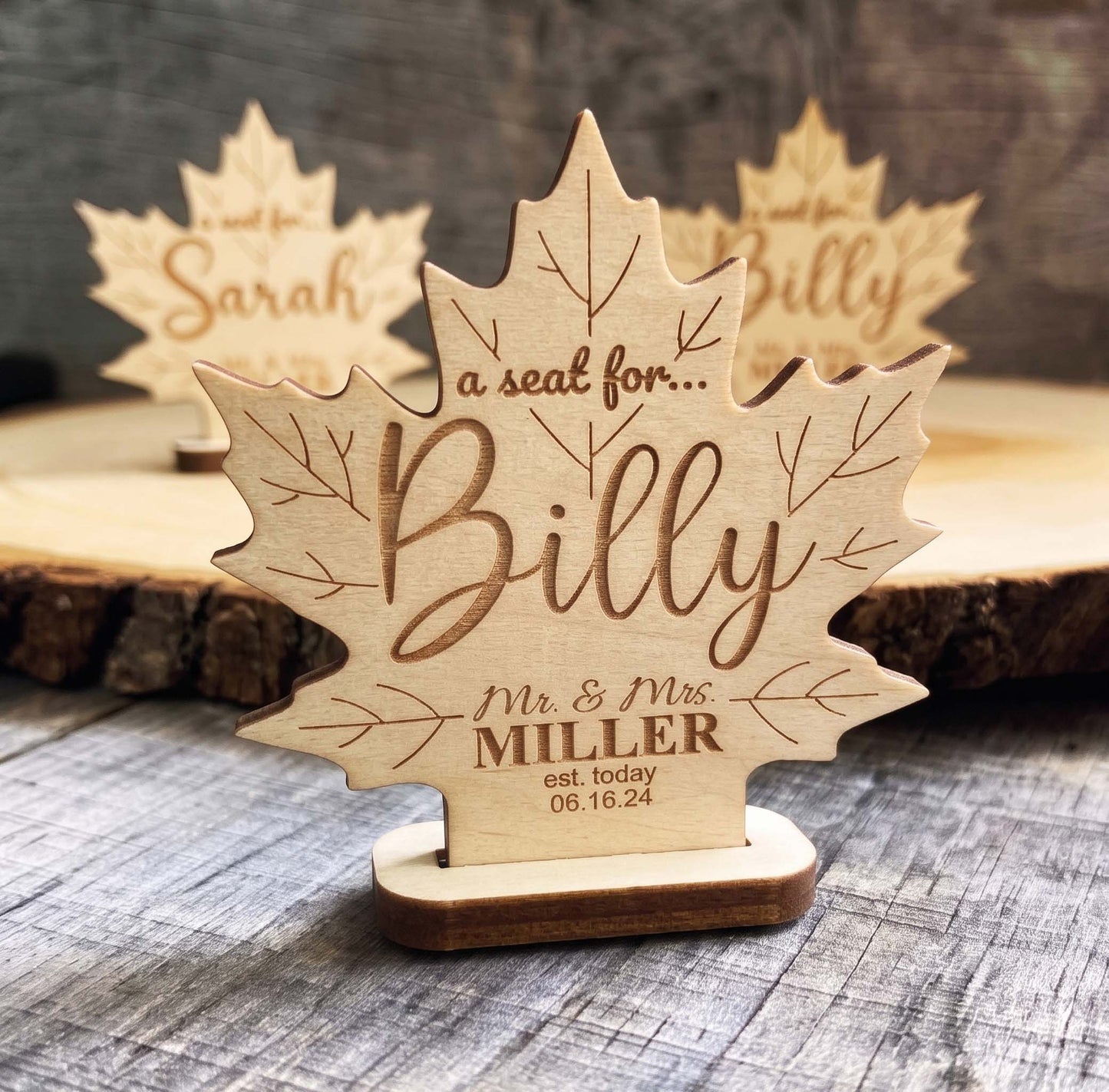 Custom Wooden Wedding Place Cards & Seat Holders | Memories Made