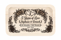 Custom Wooden Catch-All Tray | 5th Anniversary Wood Gift