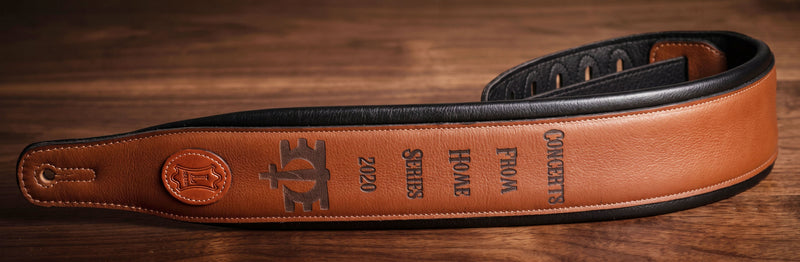 Custom Engraved Leather Guitar & Bass Strap | Personalized Musician Gift
