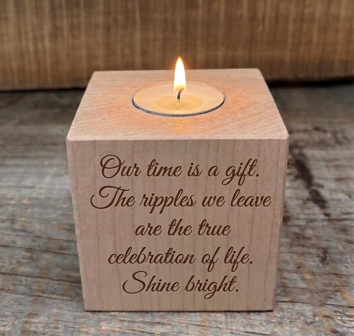 Celebration of Life: Custom Engraved Canadian Maple Memorial Block Gift Set