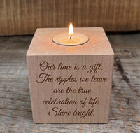 Celebration of Life: Custom Engraved Canadian Maple Memorial Block Gift Set
