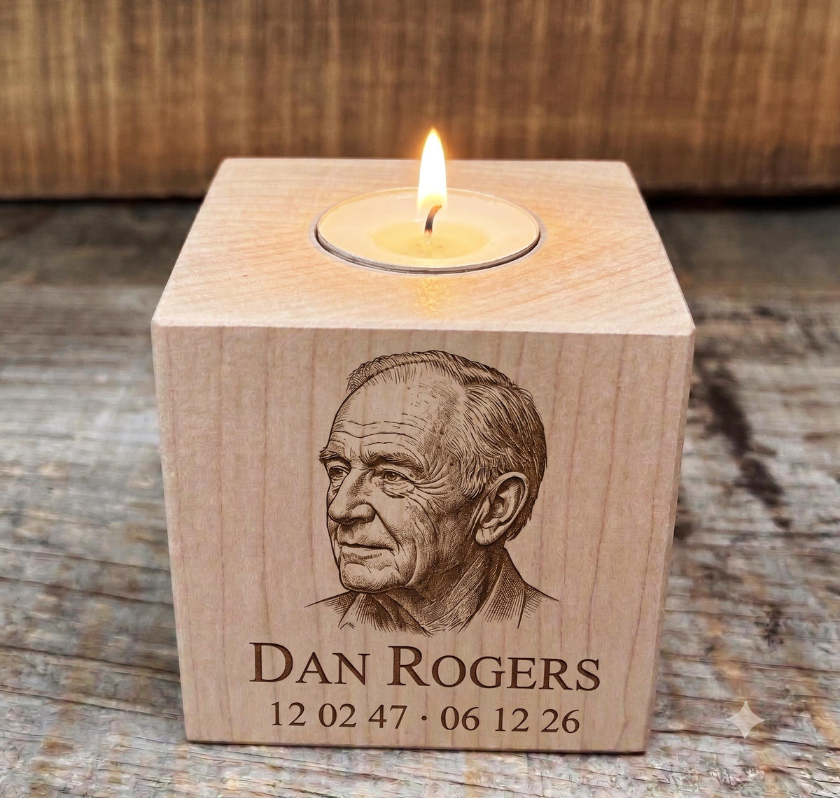 Celebration of Life: Custom Engraved Canadian Maple Memorial Block Gift Set