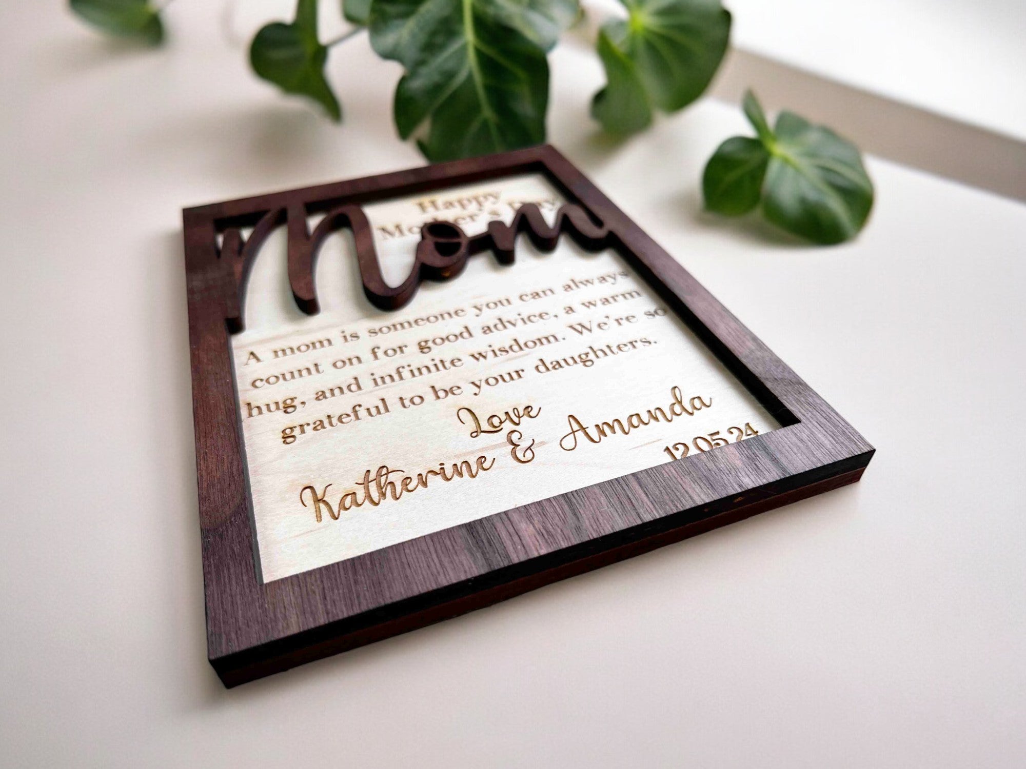 Mothers Day / Birthday / Wooden Greeting Card