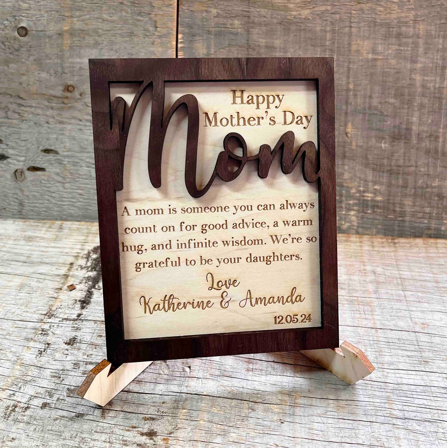 Mothers Day / Birthday / Wooden Greeting Card