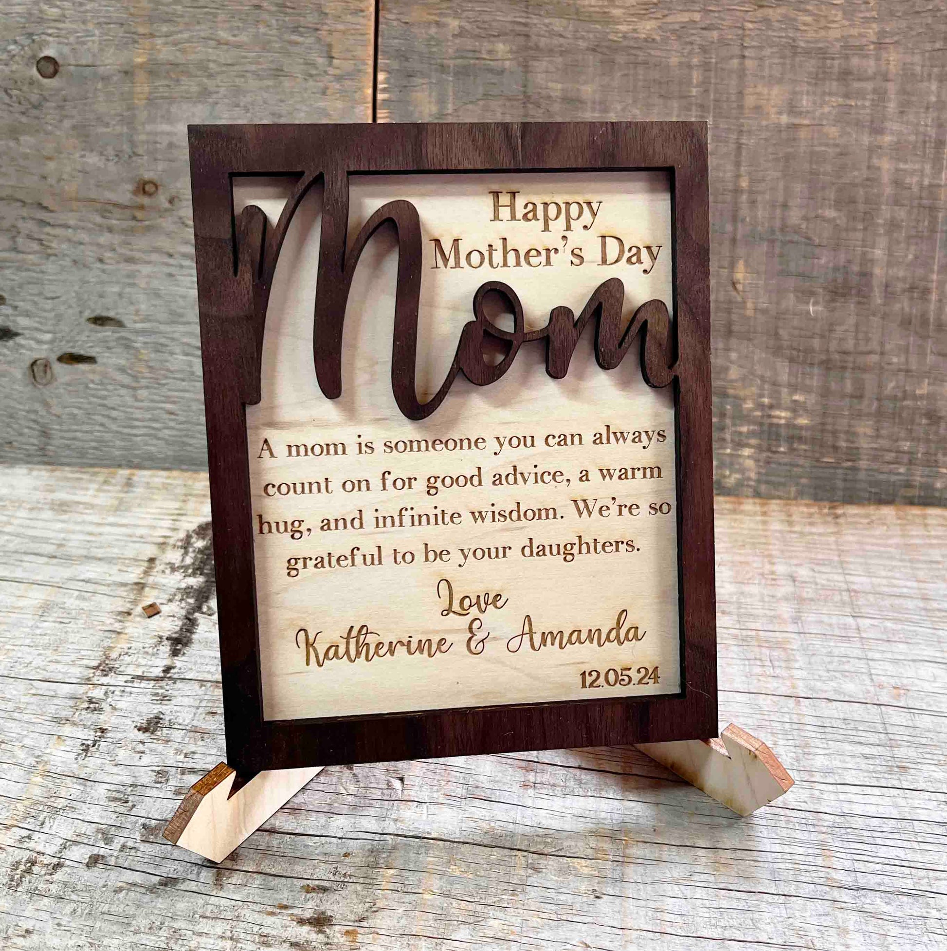 Mothers Day / Birthday / Wooden Greeting Card Memories Made Custom