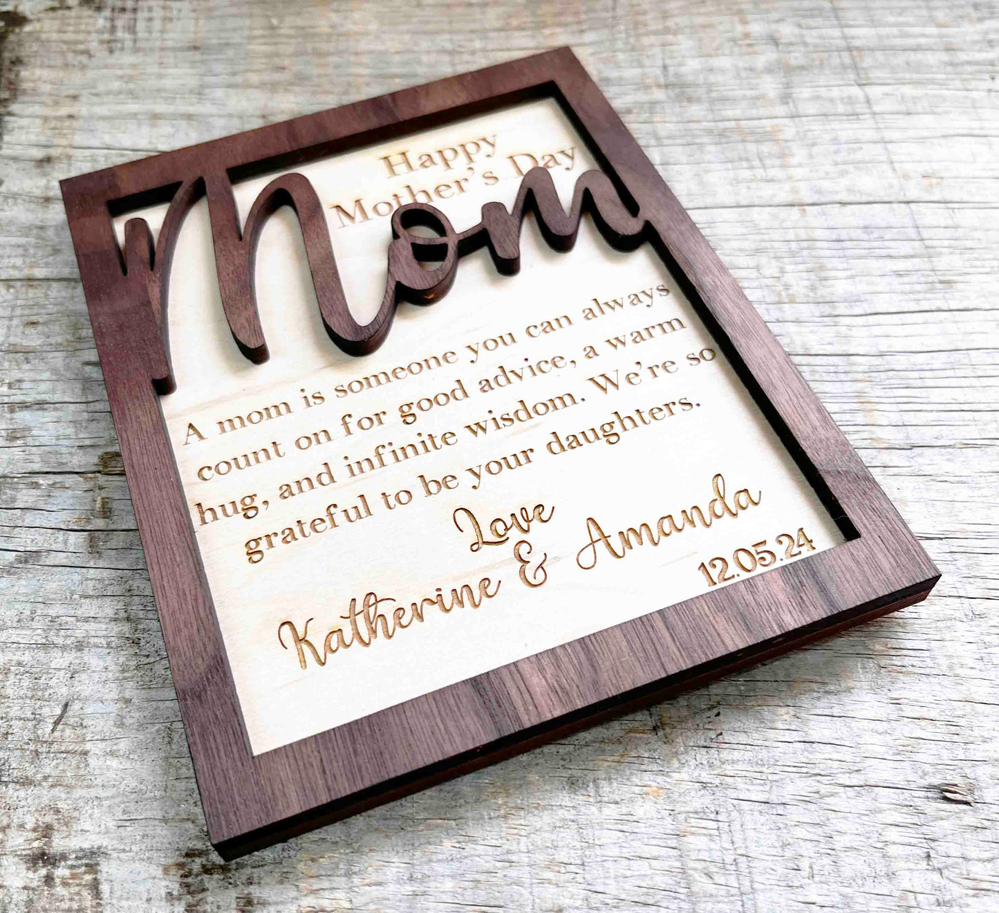 Mothers Day / Birthday / Wooden Greeting Card