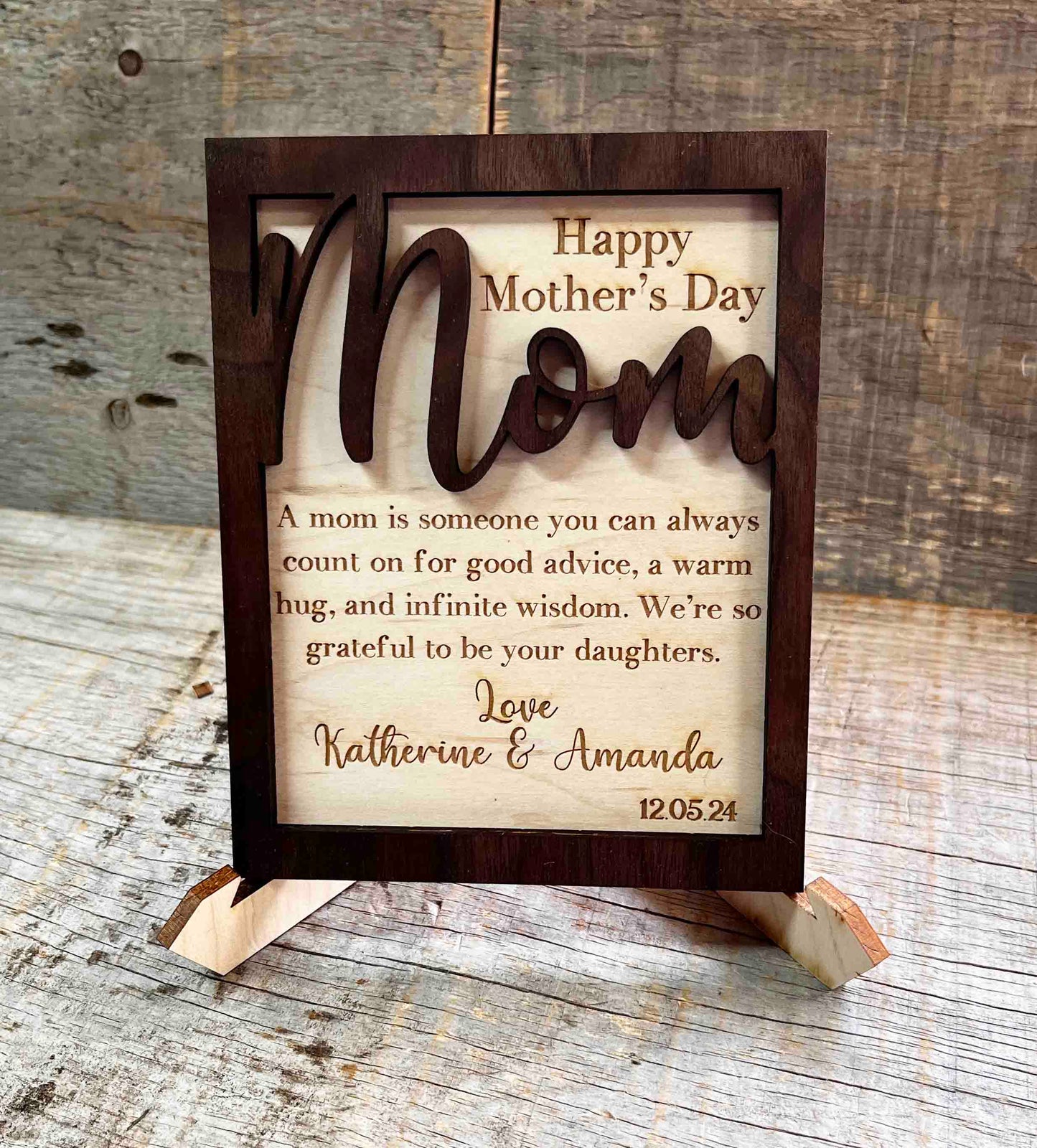 Mothers Day / Birthday / Wooden Greeting Card