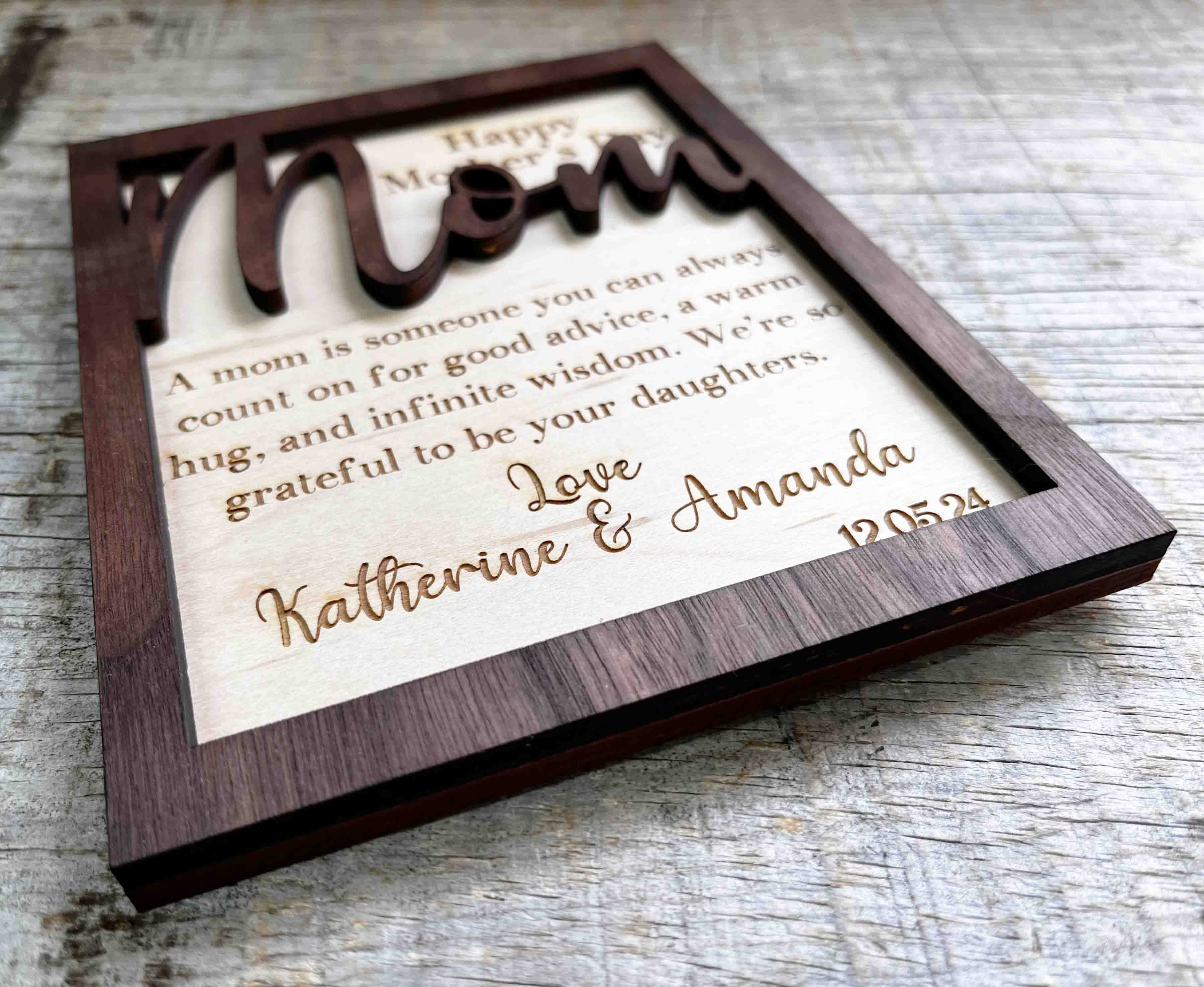 Mothers Day / Birthday / Wooden Greeting Card