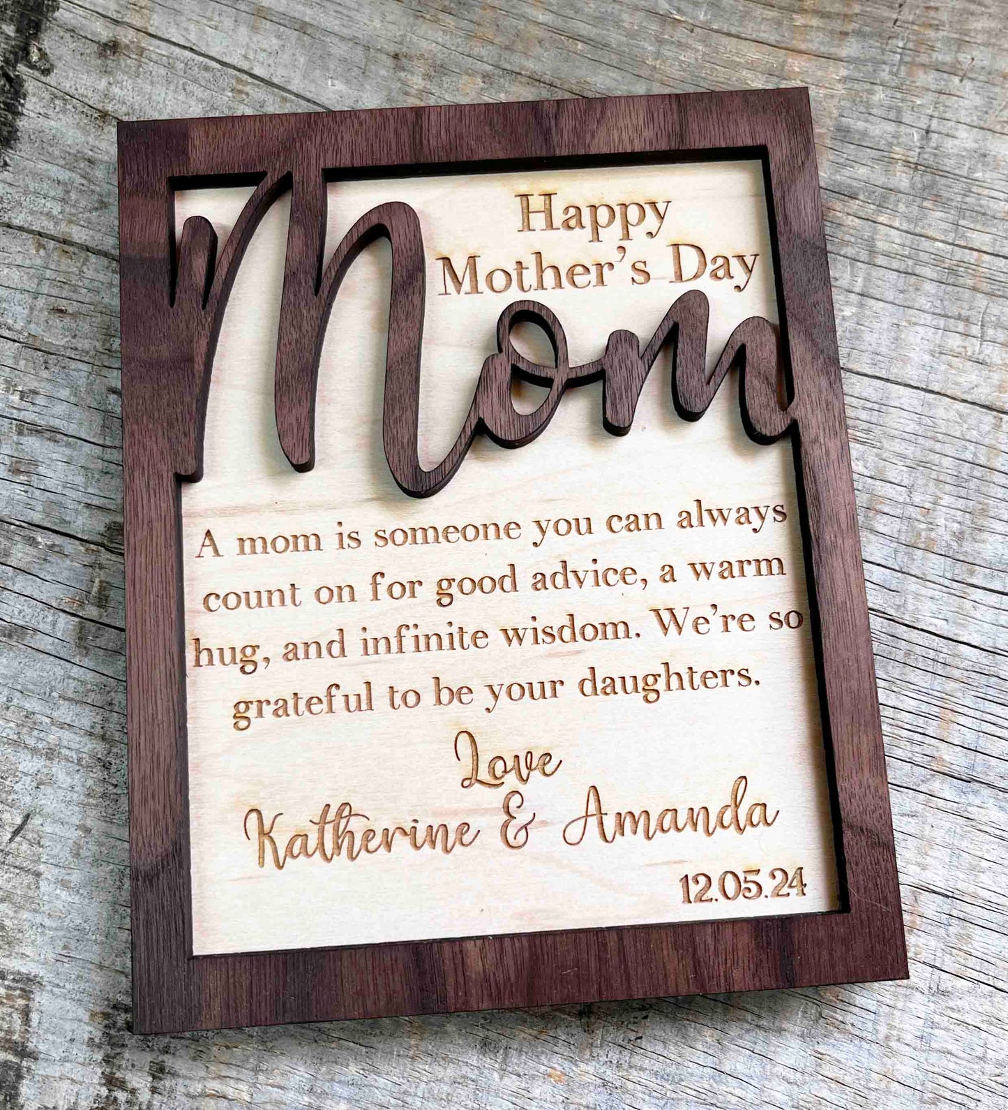 Mothers Day / Birthday / Wooden Greeting Card