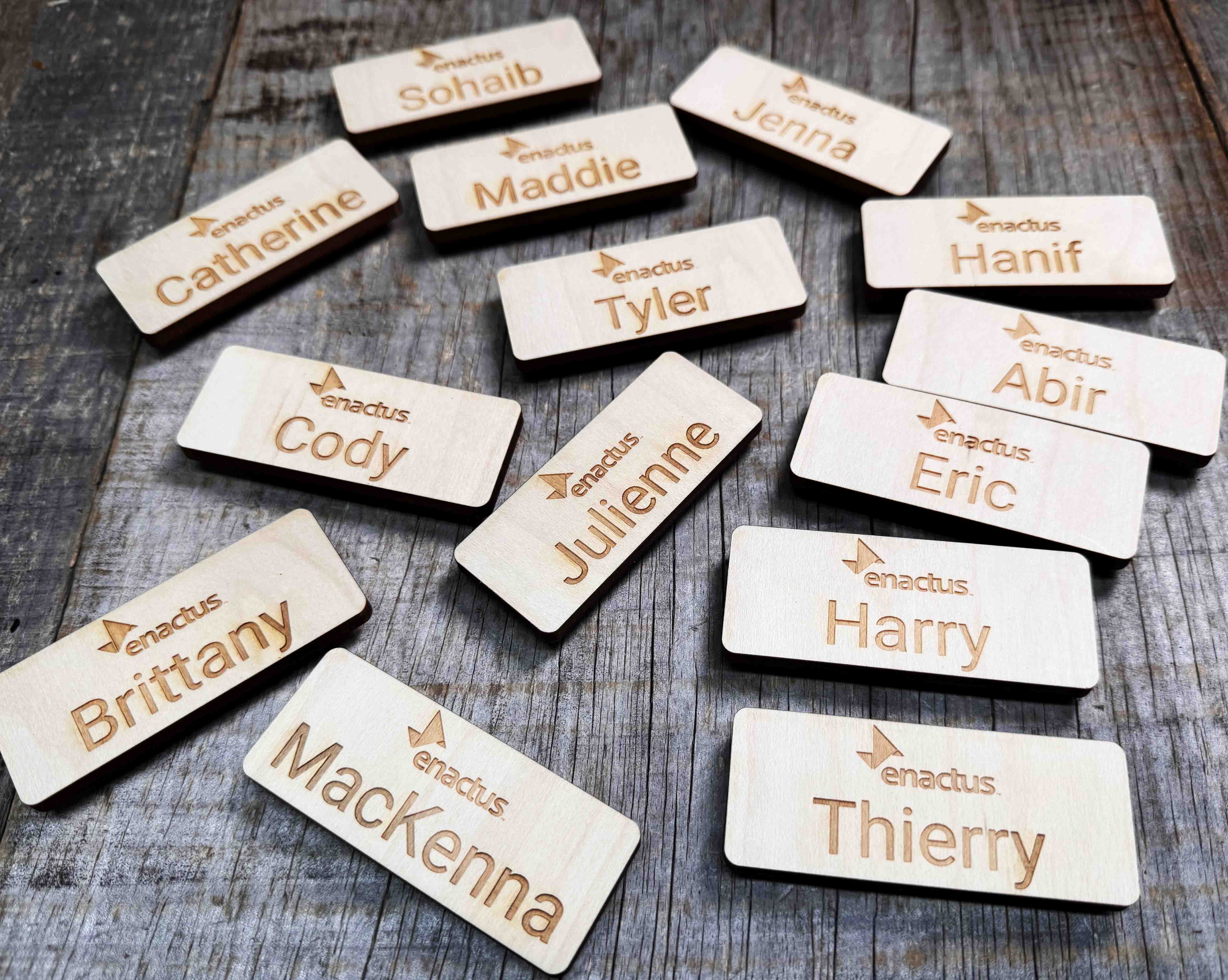 Wooden Magnetic Name Badge - Memories Made Custom