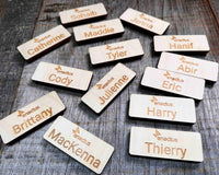Wooden Magnetic Name Badge - Memories Made Custom
