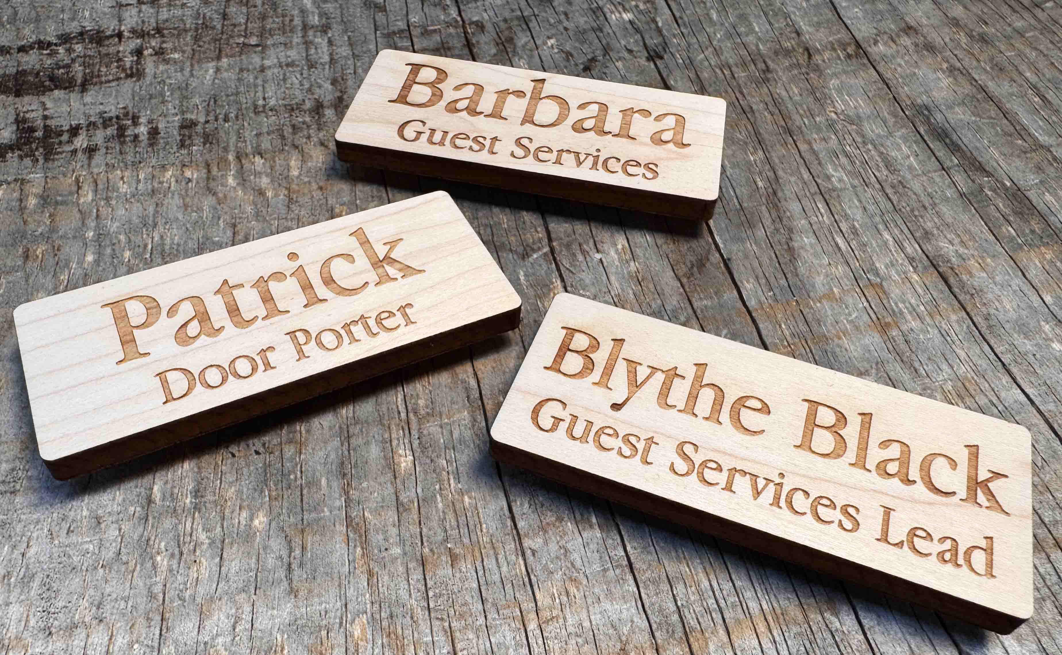Wooden Magnetic Name Badge - Memories Made Custom