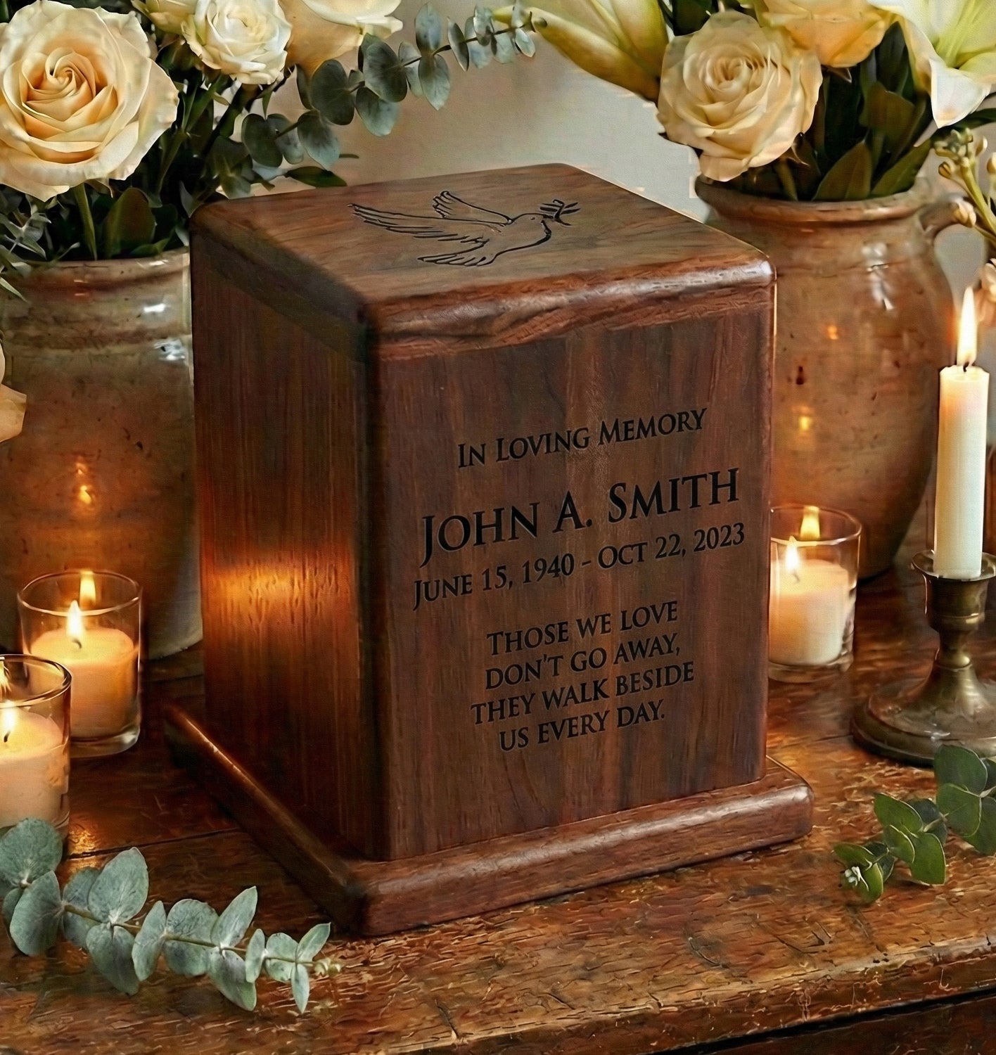 Northern Heritage Urn: Custom Laser Engraved Wooden Cremation Urn | Made in Canada
