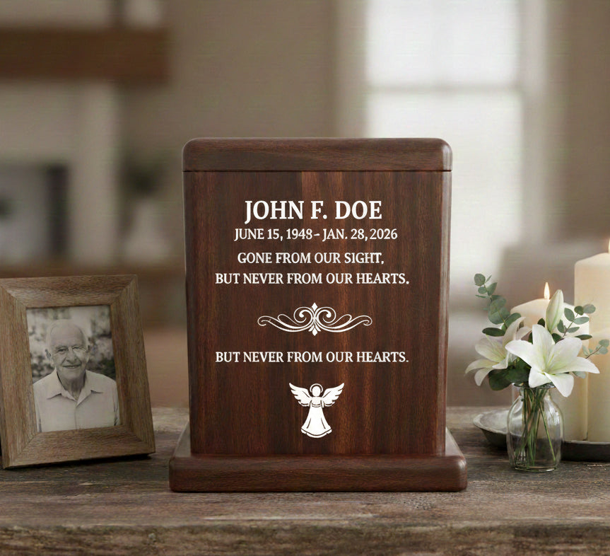 Northern Heritage Urn: Custom Laser Engraved Wooden Cremation Urn | Made in Canada