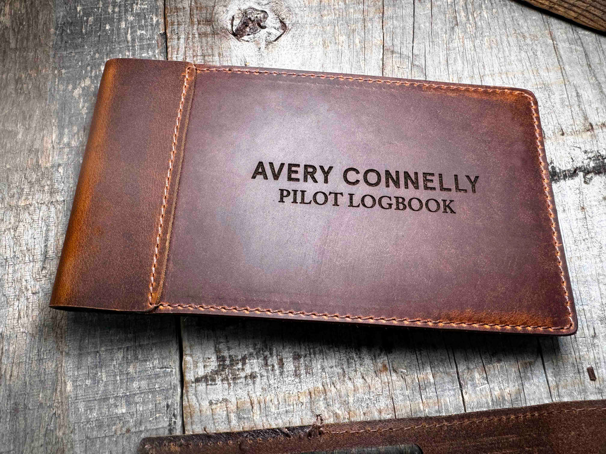 Master Pilots Log Premium Leather Engraved Memories Made Custom