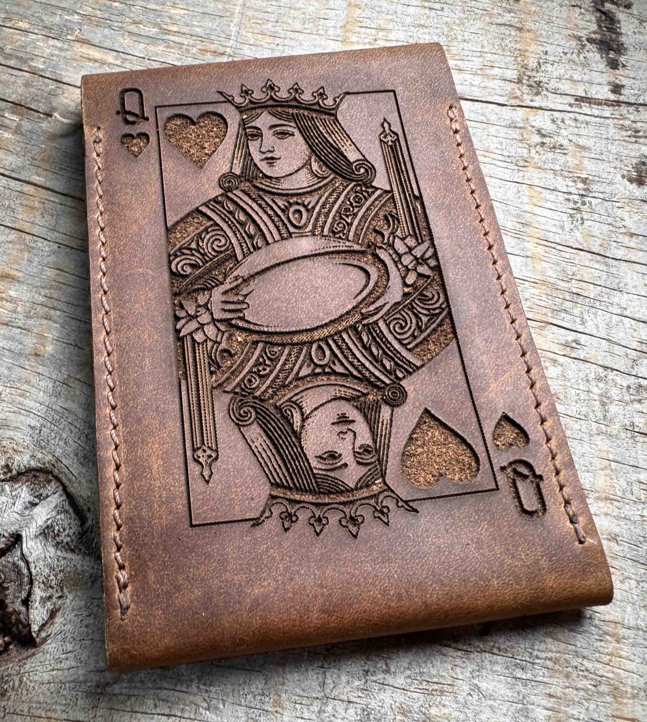 Custom Engraved Leather Playing Card Case Memories Made Custom