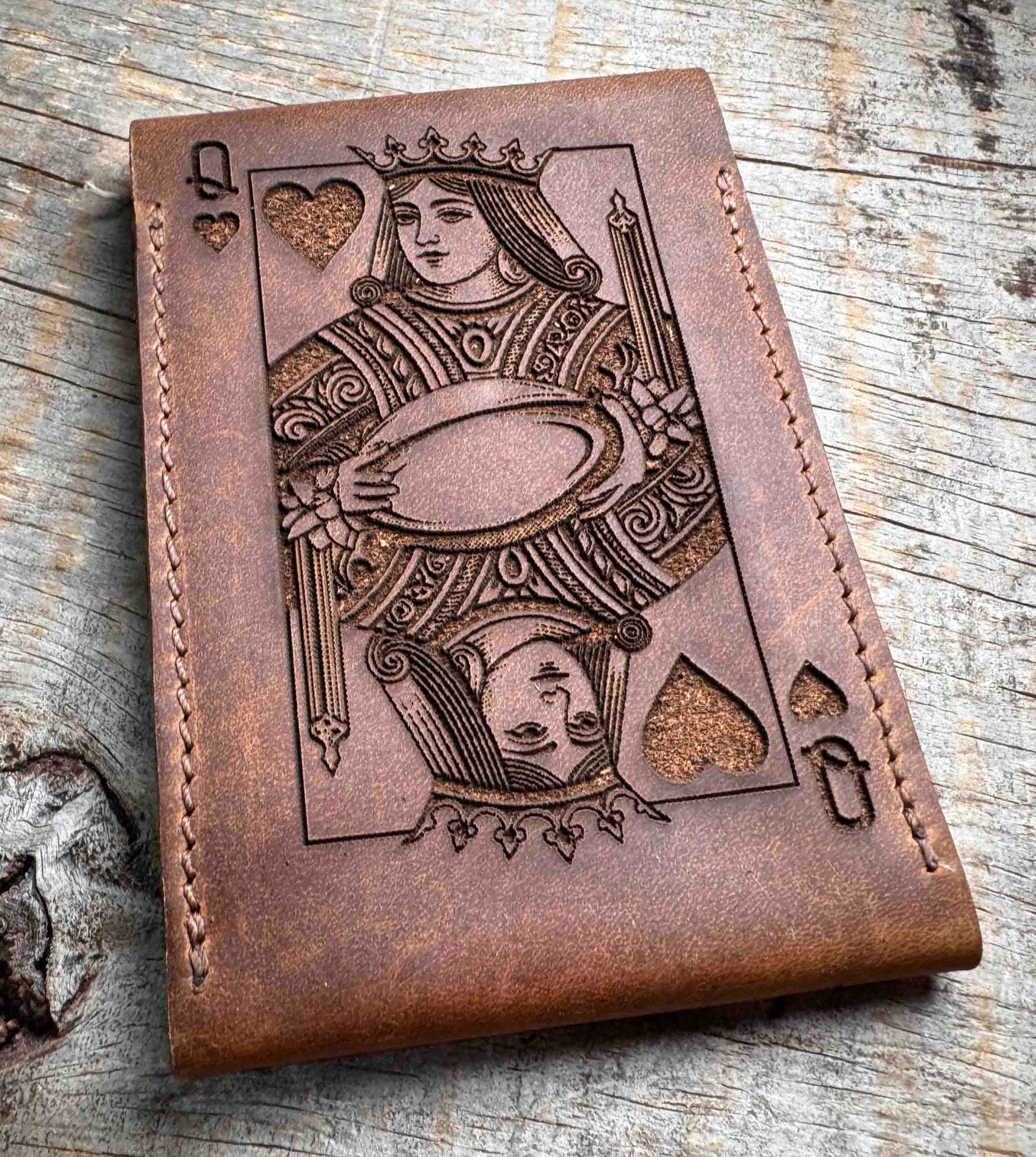 Custom Engraved Leather Playing Card Case Memories Made Custom