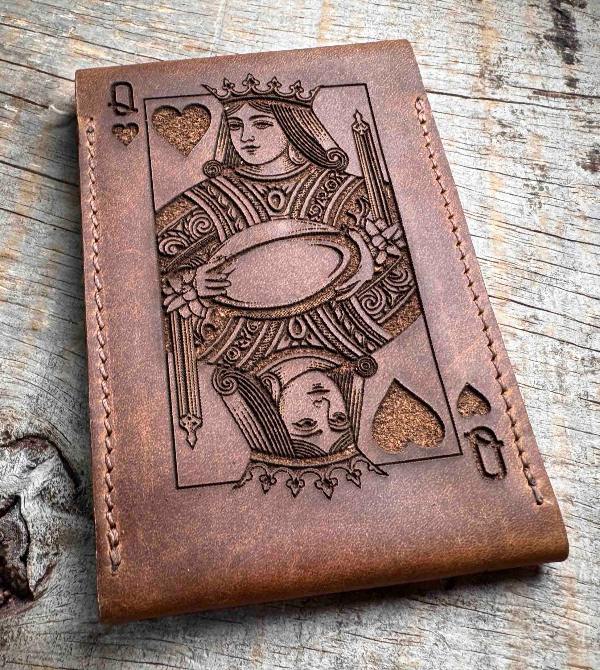 Custom Engraved Leather Playing Card Case Memories Made Custom