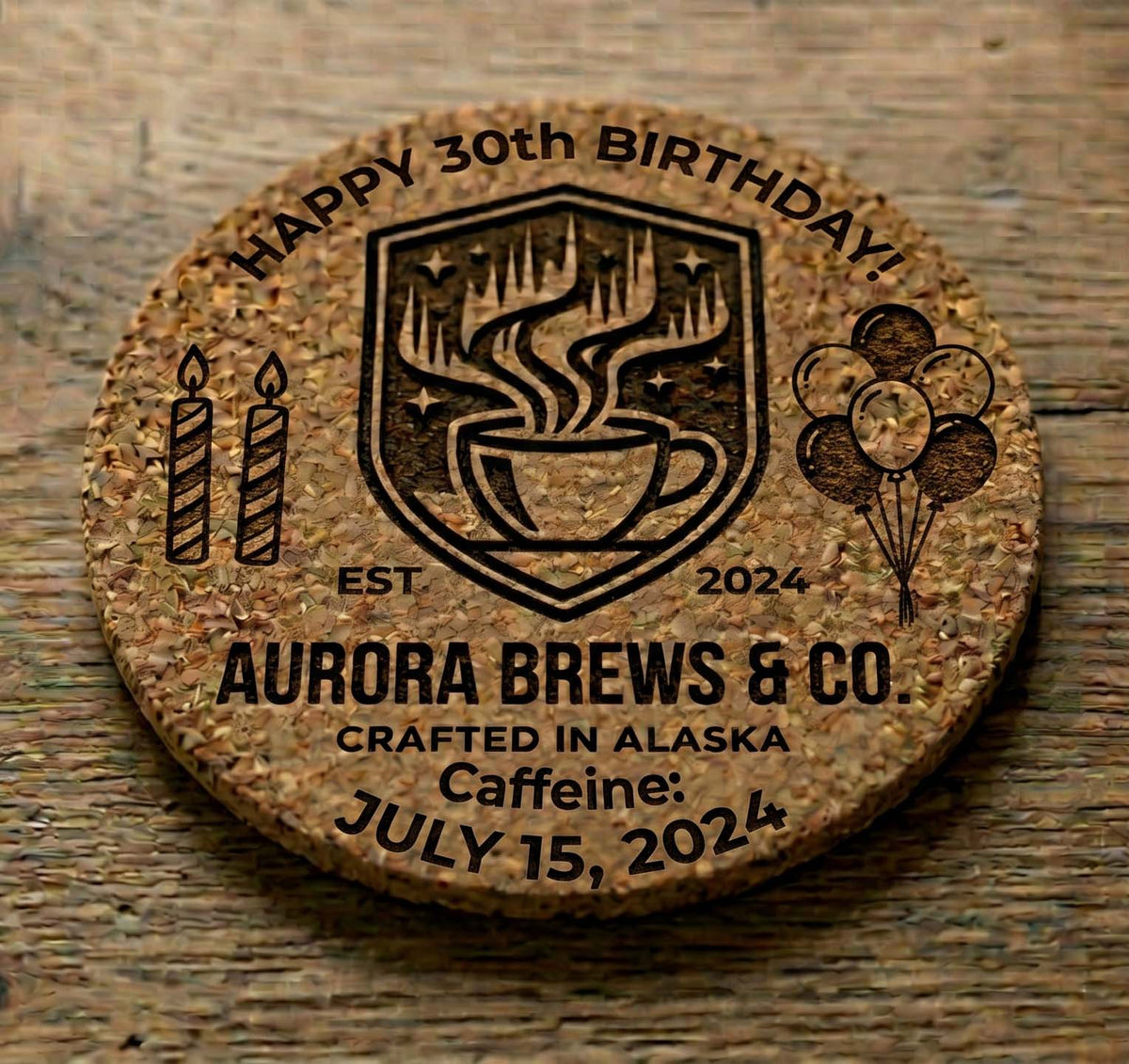 Custom Engraved Cork Coasters | Personalized, Designed & Engraved in Canada