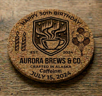 Custom Engraved Cork Coasters | Personalized, Designed & Engraved in Canada