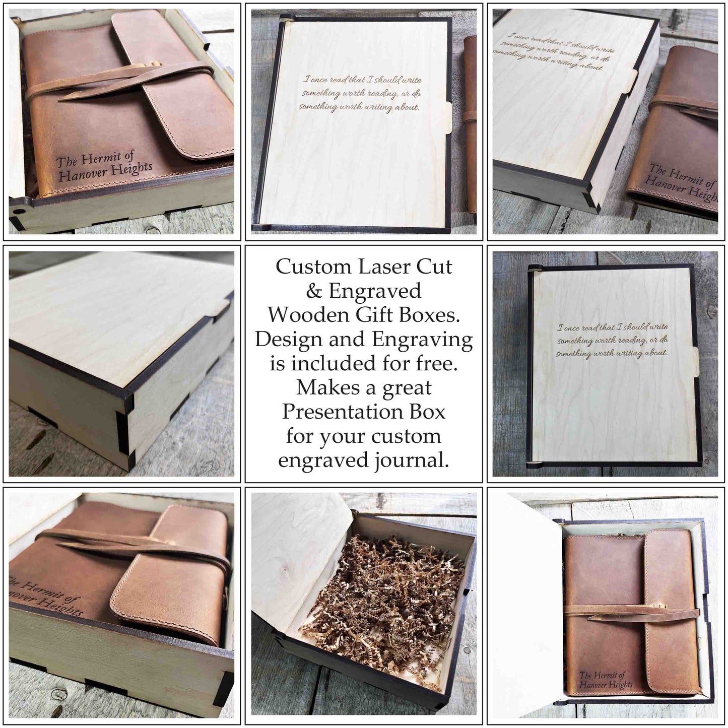 Handwriting Engraved Leather Journal