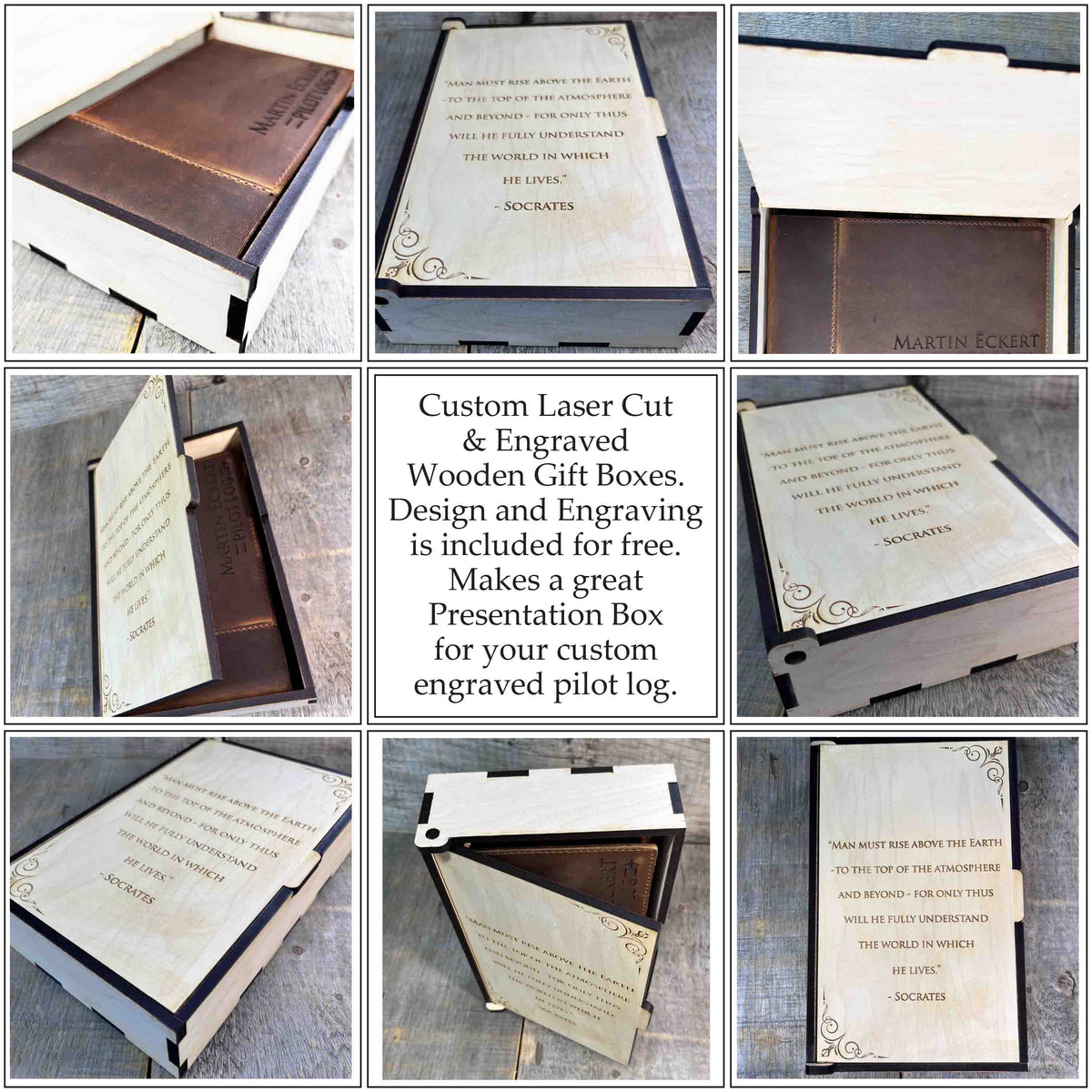 Master Pilots Log Premium Leather Engraved Memories Made Custom