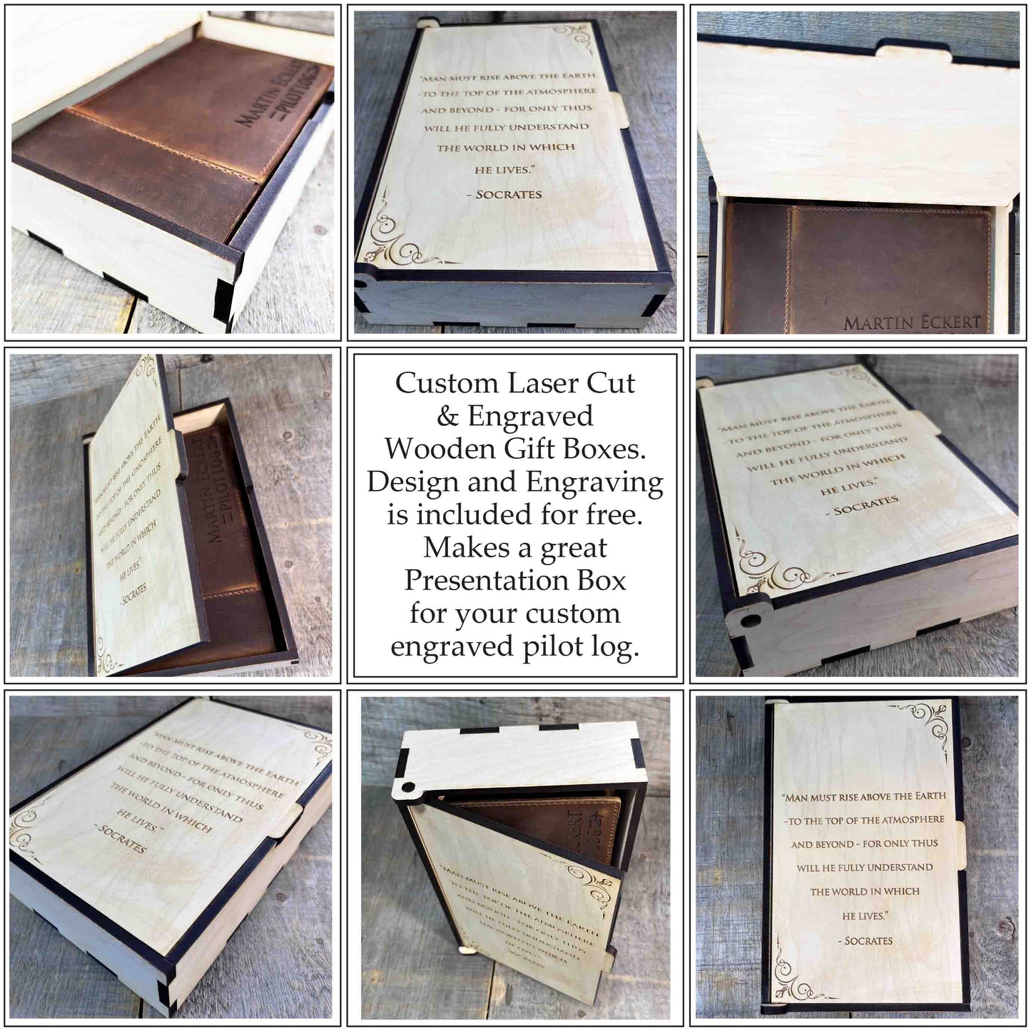 Master Pilots Log Premium Leather Engraved Memories Made Custom