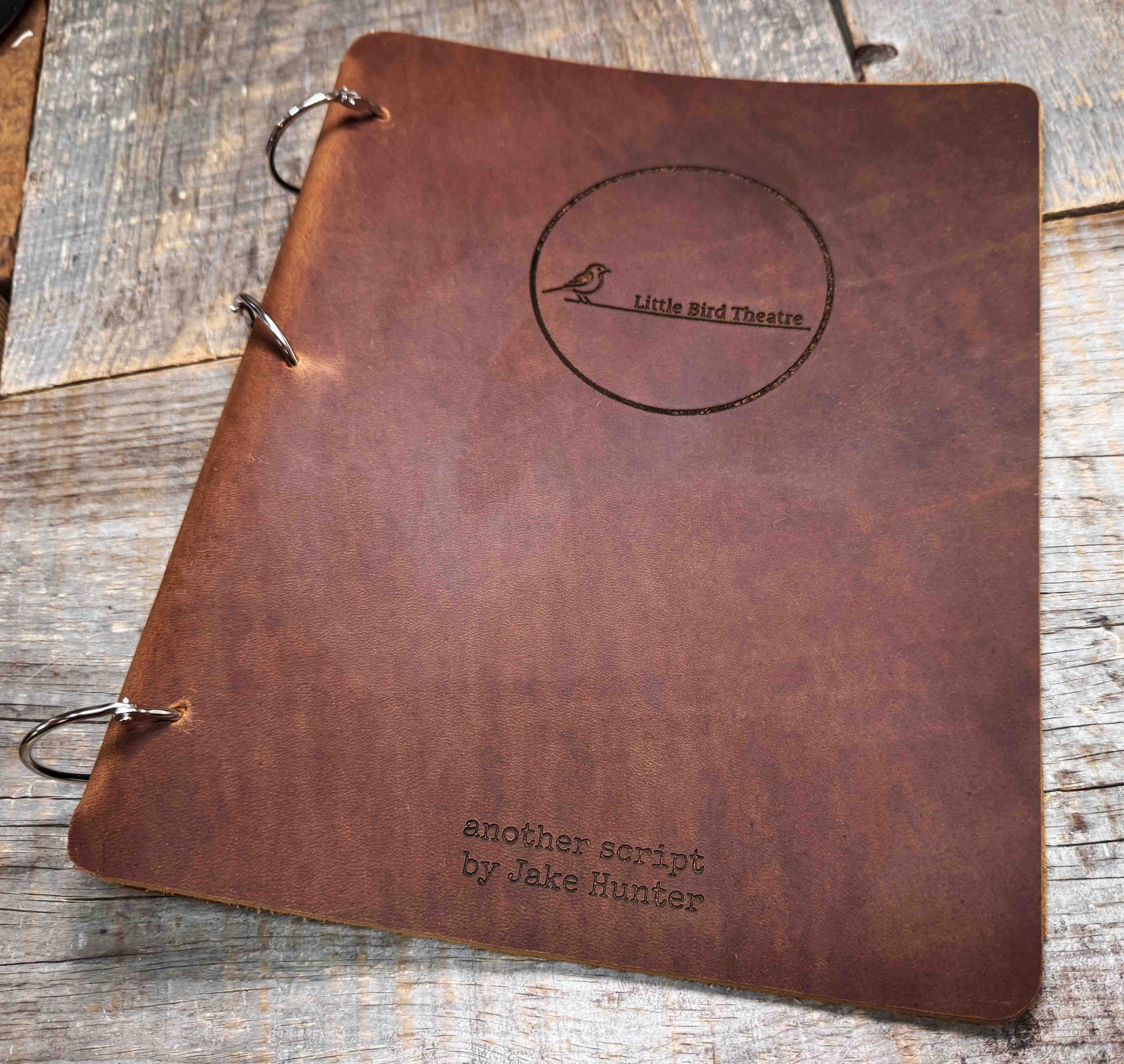 Leather Script Binder Custom Engraved - Memories Made Custom