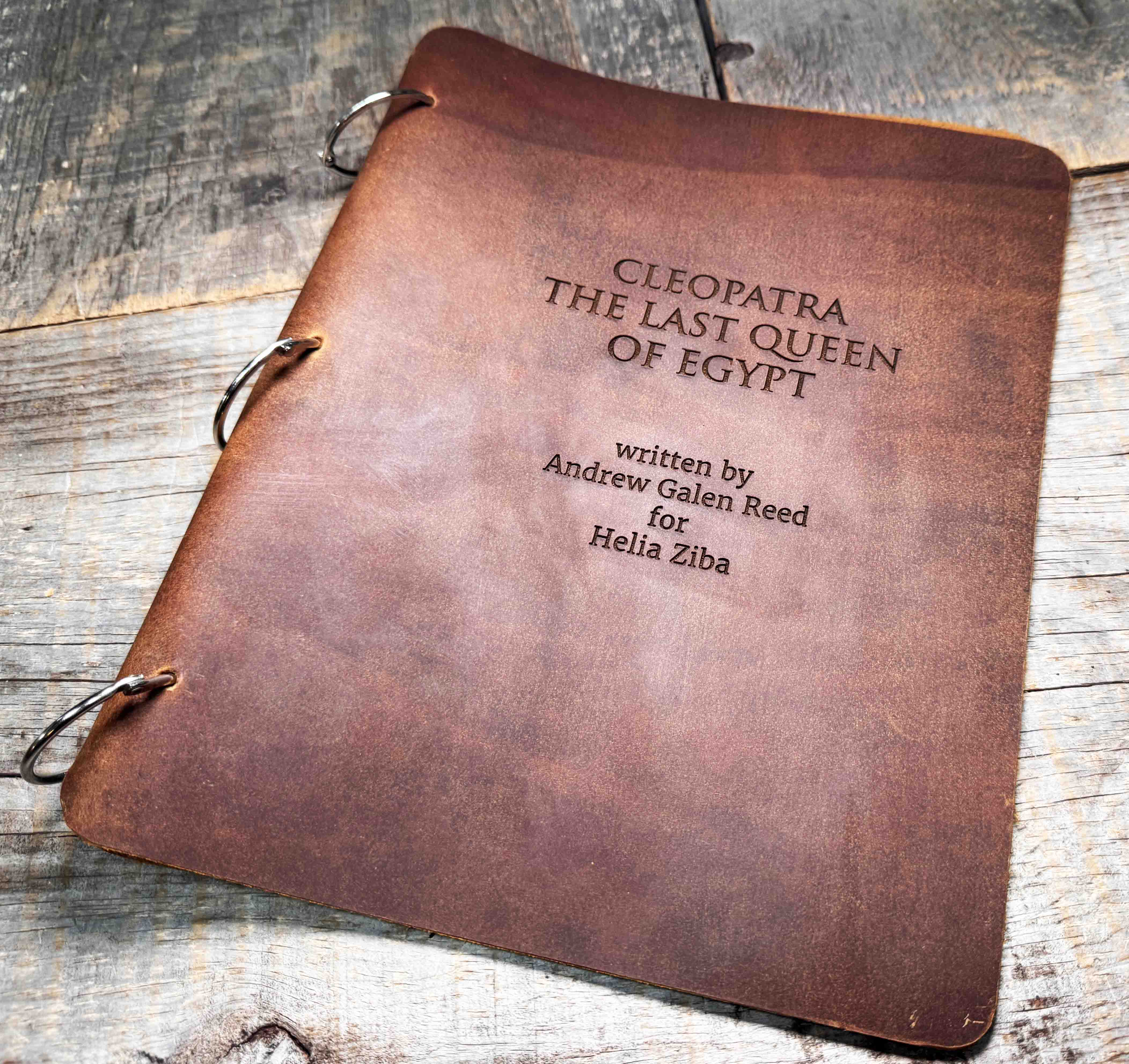 Leather Script Binder Custom Engraved - Memories Made Custom