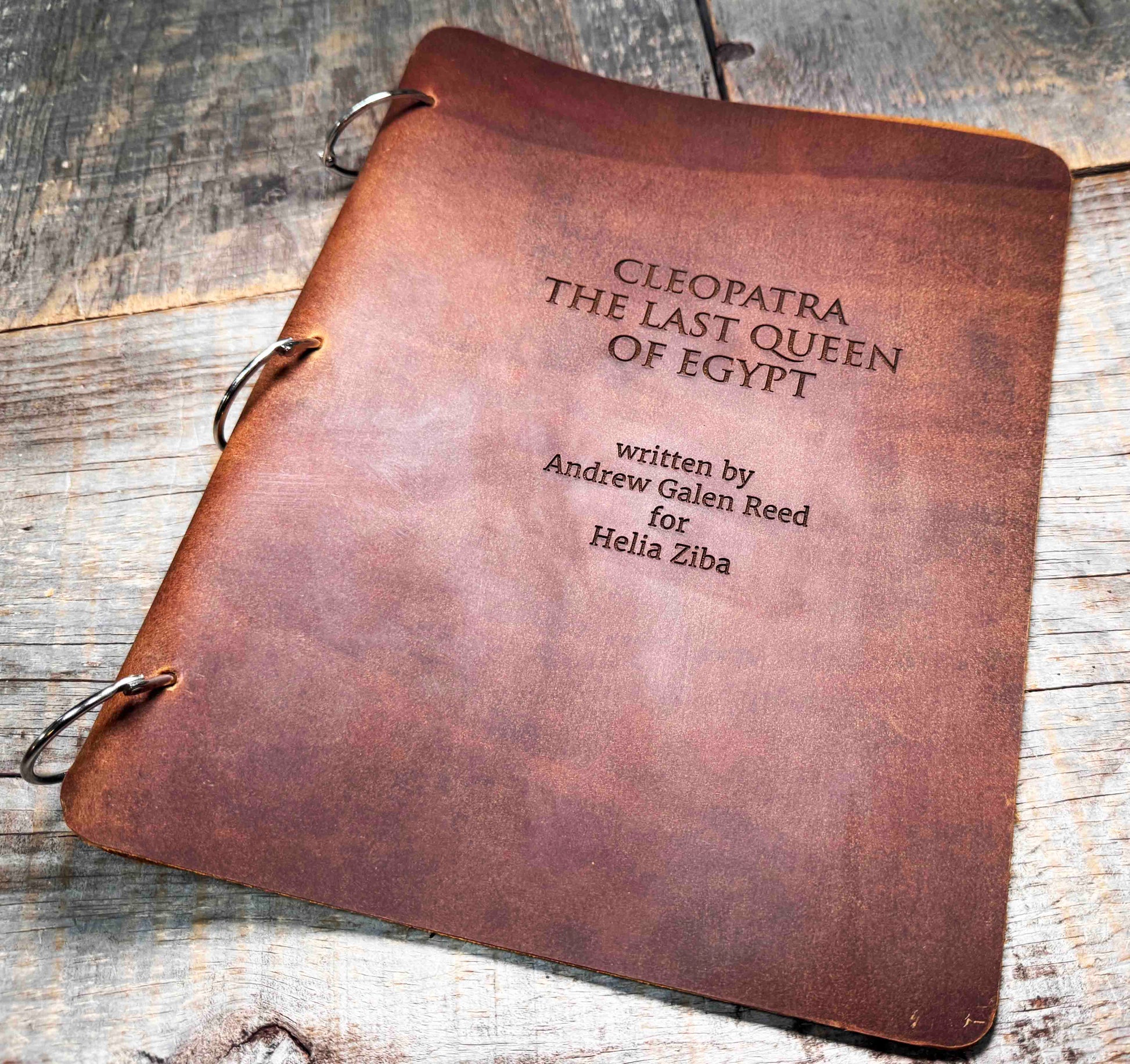 Leather Script Binder Custom Engraved - Memories Made Custom