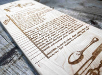 Family Recipe Engraved Serving Board Memories Made Custom