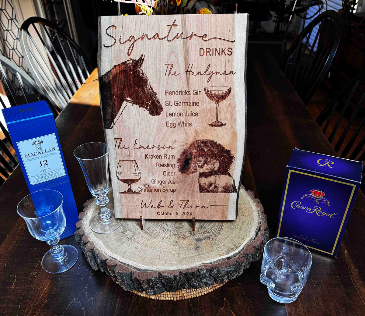 Wedding Invitation Engraved Cherry Wood Custom Signs Memories Made Custom
