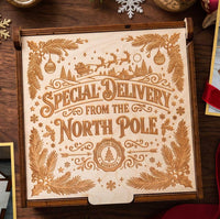 Baby's First Christmas Ornament | Santa Sleigh | Custom Laser Engraved Maple Wood
