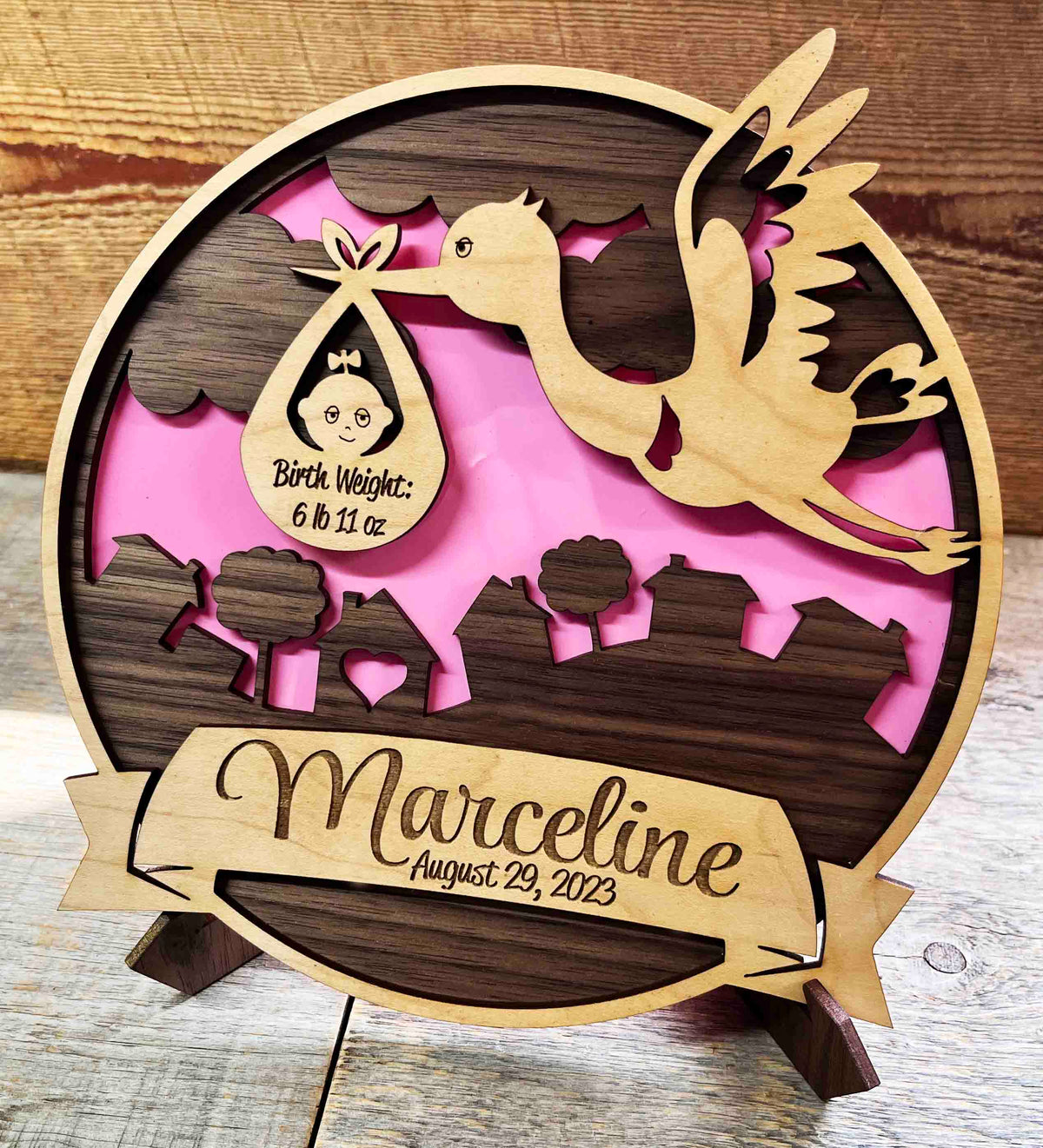 Baby Birth Stork Announcement Custom Sign Memories Made Custom