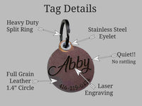 Quiet Dog Tags Premium Leather Memories Made Custom