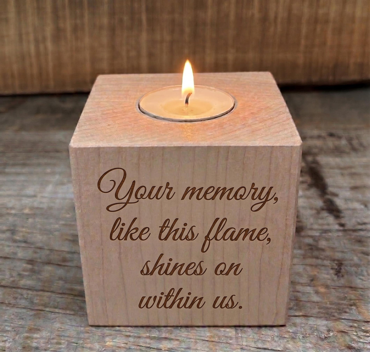 Celebration of Life: Custom Engraved Canadian Maple Memorial Block Gift Set