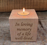 Celebration of Life: Custom Engraved Canadian Maple Memorial Block Gift Set